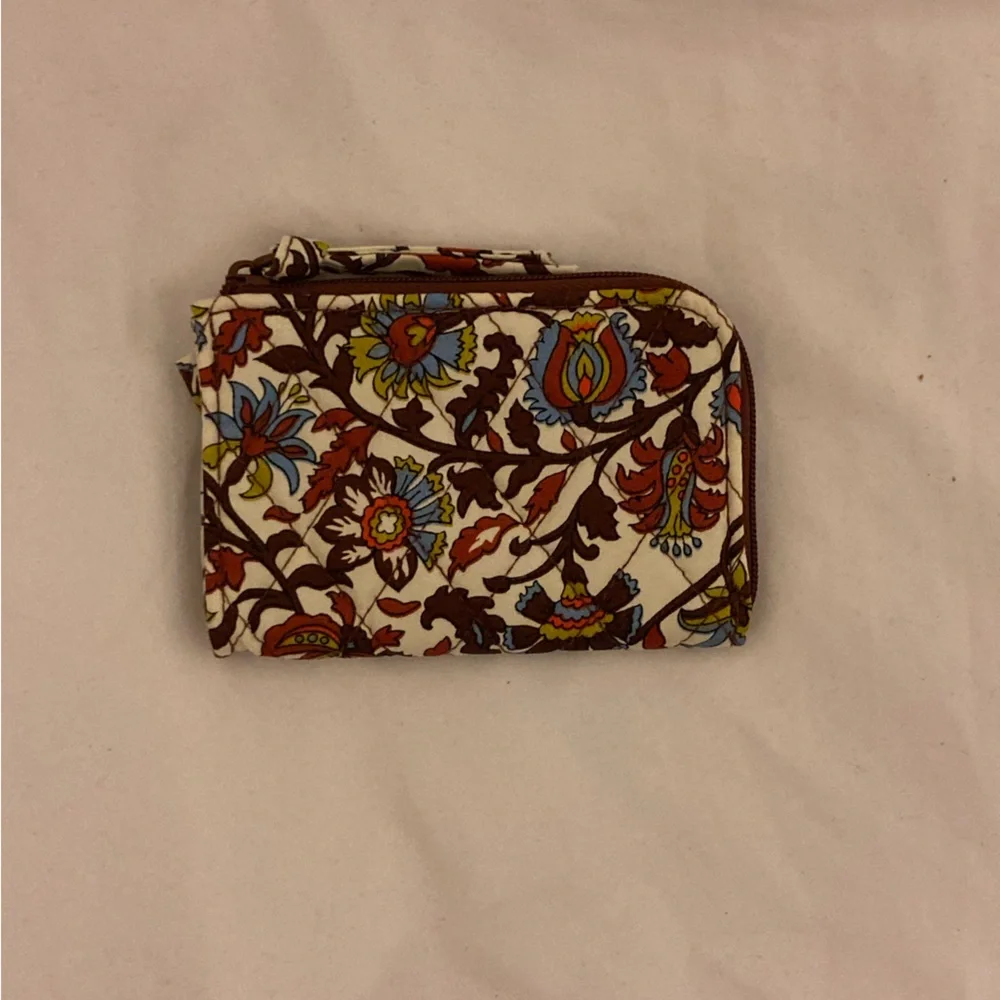 Vera Bradley Brown Floral Zip-Around Wallet with Multicolor Accents - Picture 2 of 4